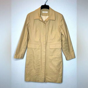 Debenhams Minimalist Soft Canvas Trench Coat Size 14 Tan
